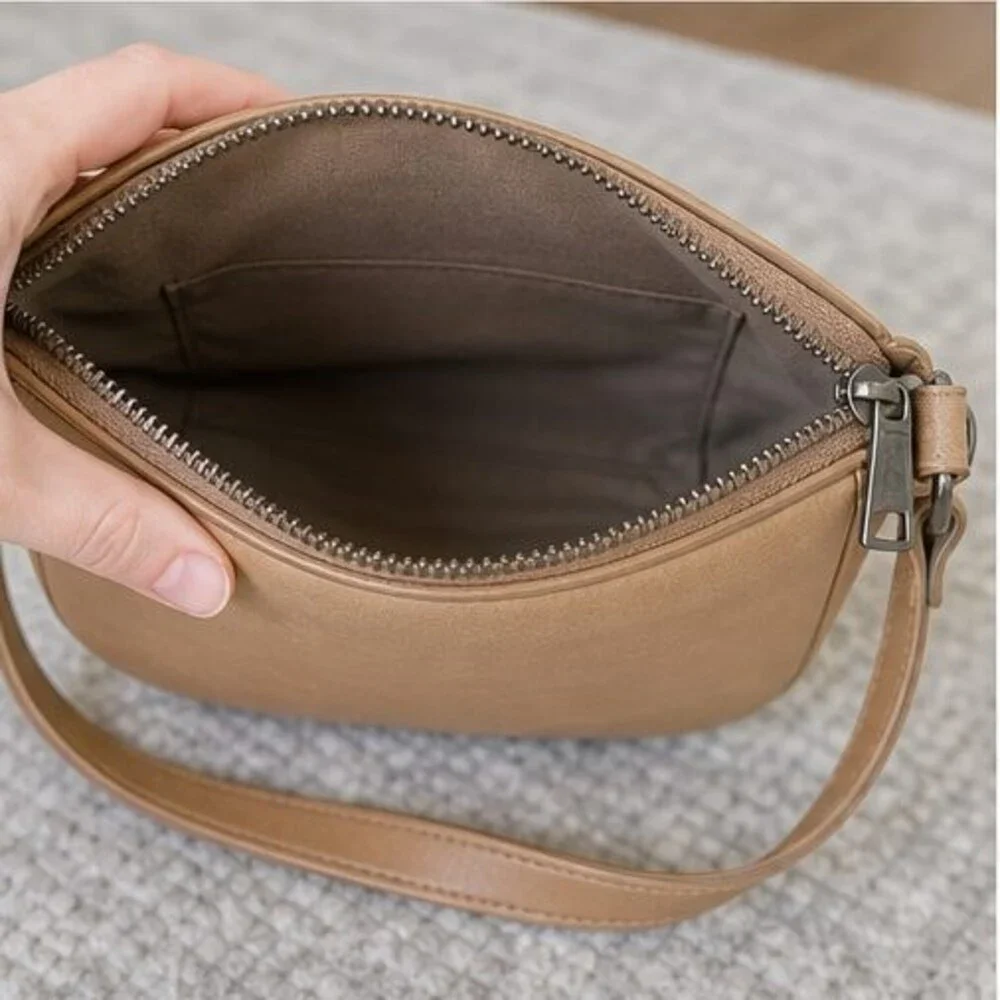 Blush Pebbled Crossbody Bag
